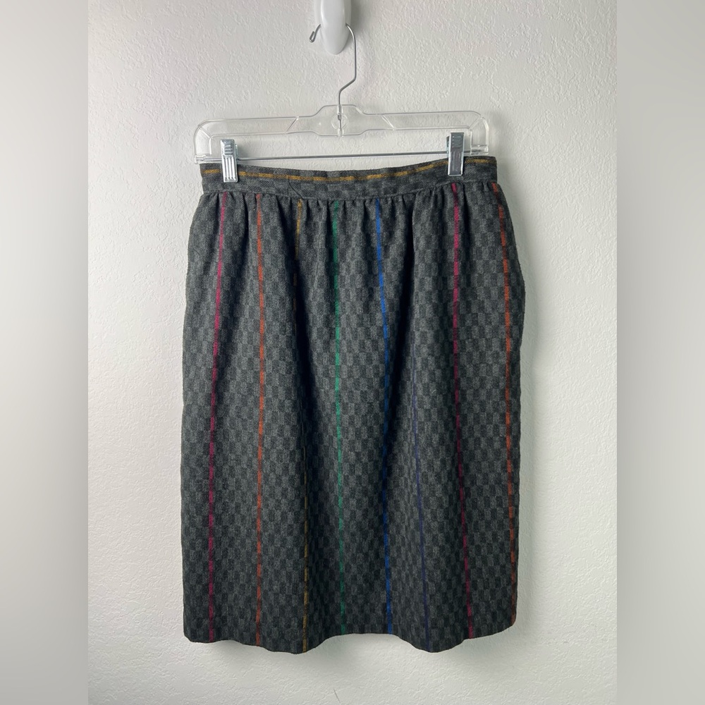 City Girl Vintage A-line Wool Blend Fall Winter Office Skirt